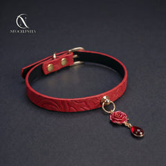 The "Rose Fatale" Leather Choker