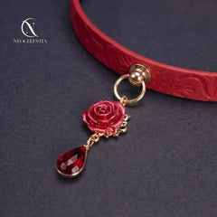 The "Rose Fatale" Leather Choker