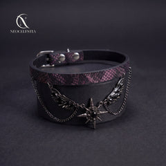 The "Eclipsed Goddess" Leather Choker