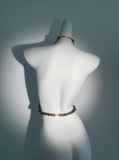 “Golden Compass” Choker&amp;Body Tiger-Eye Chain