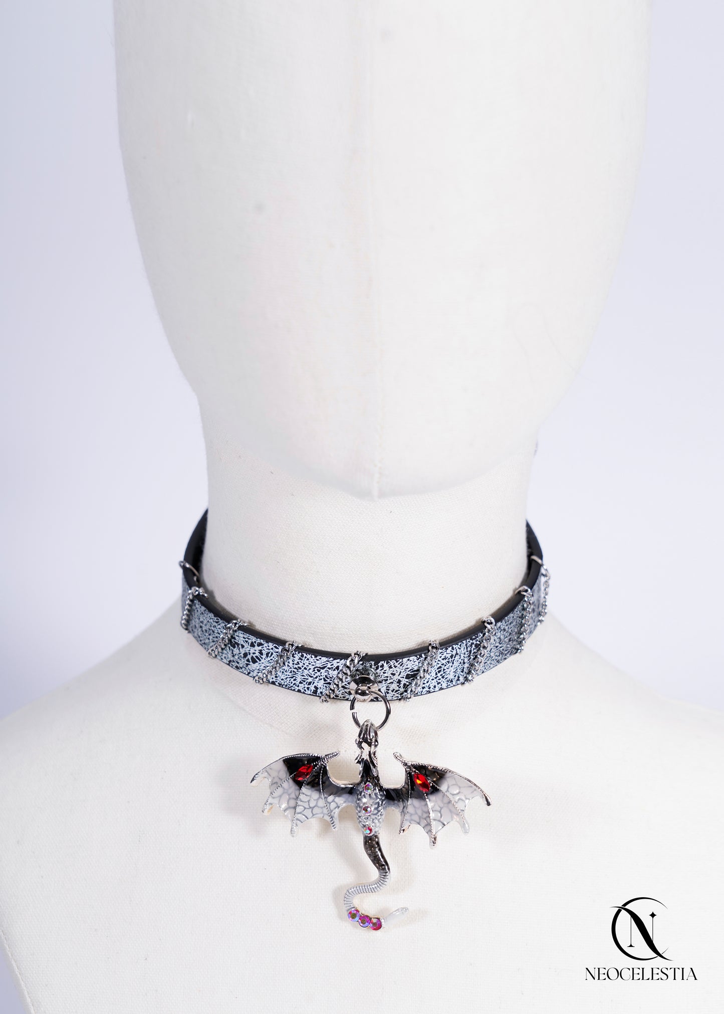 The "Frostfire Drakon" Leather Choker