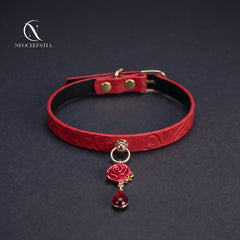The "Rose Fatale" Leather Choker