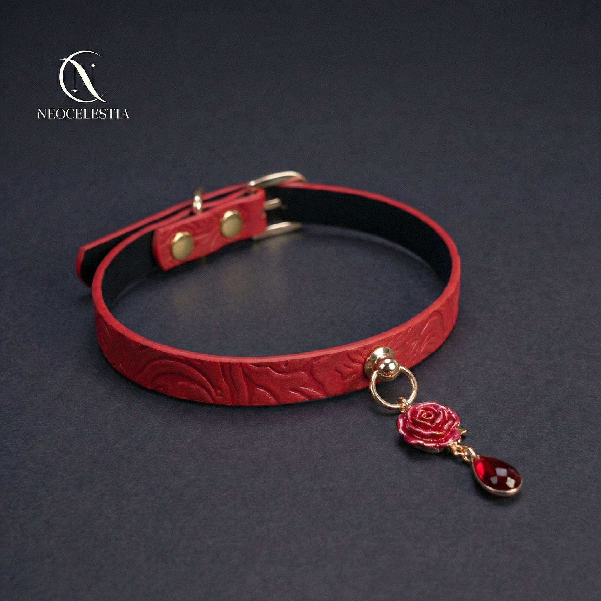The "Rose Fatale" Leather Choker