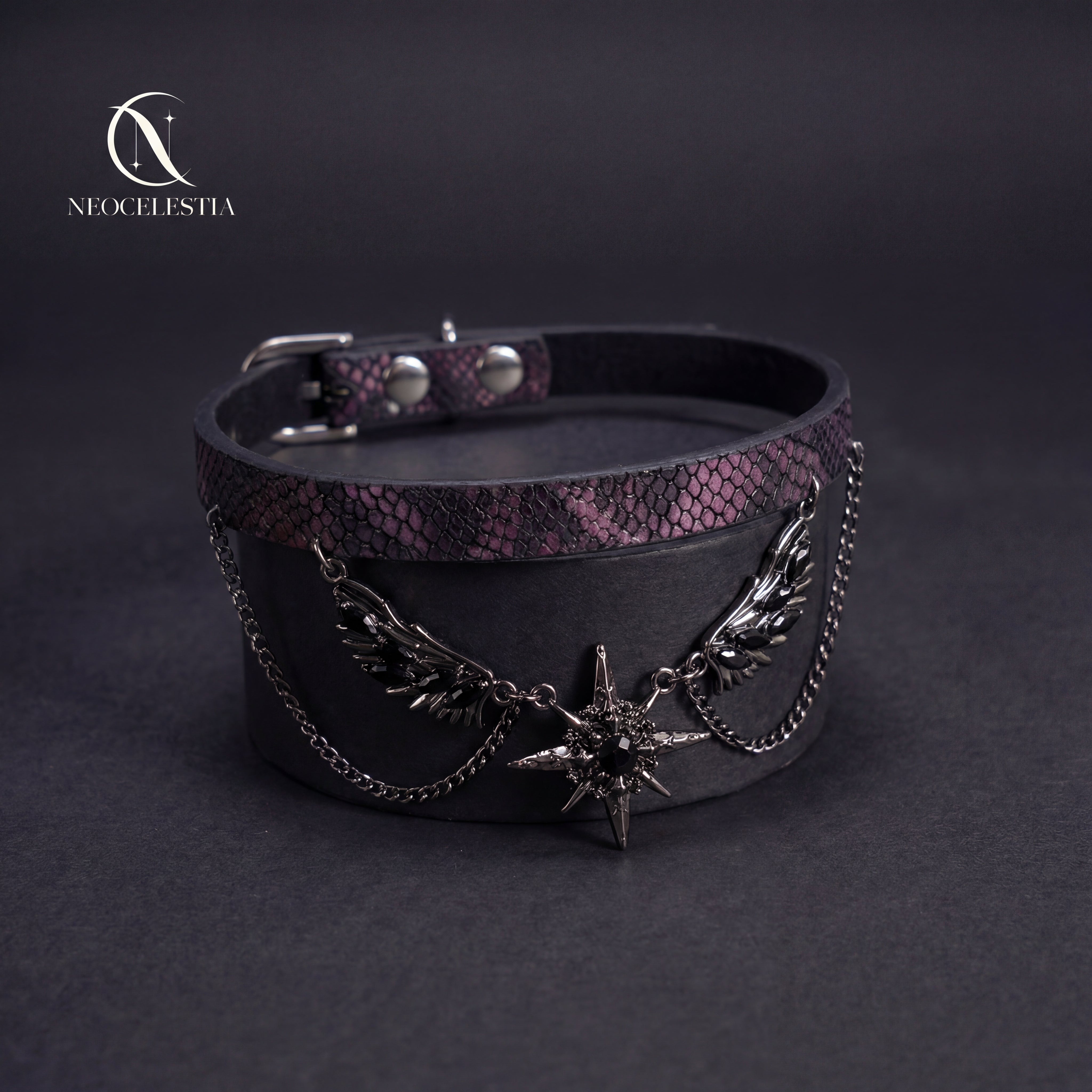 The "Eclipsed Goddess" Leather Choker
