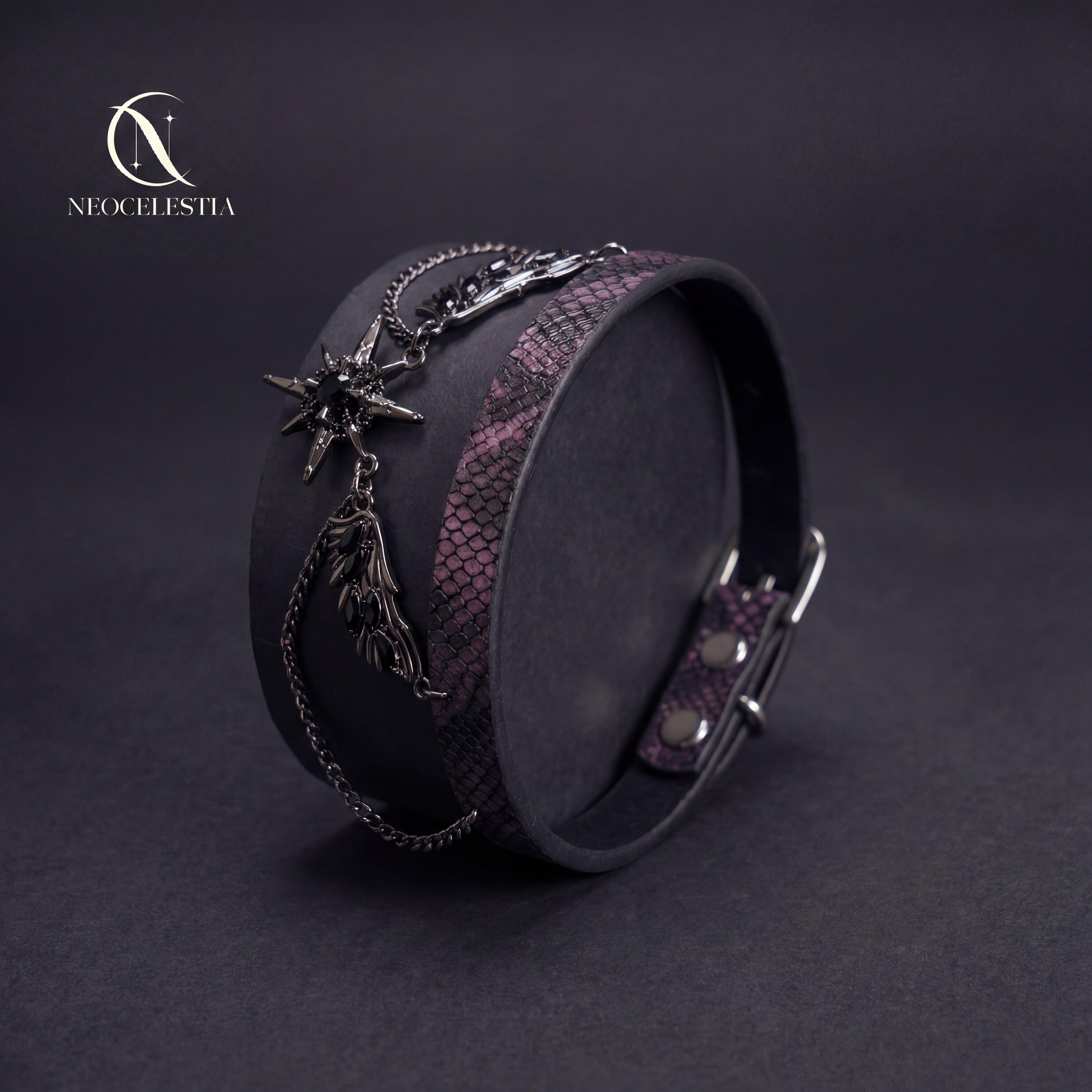The "Eclipsed Goddess" Leather Choker