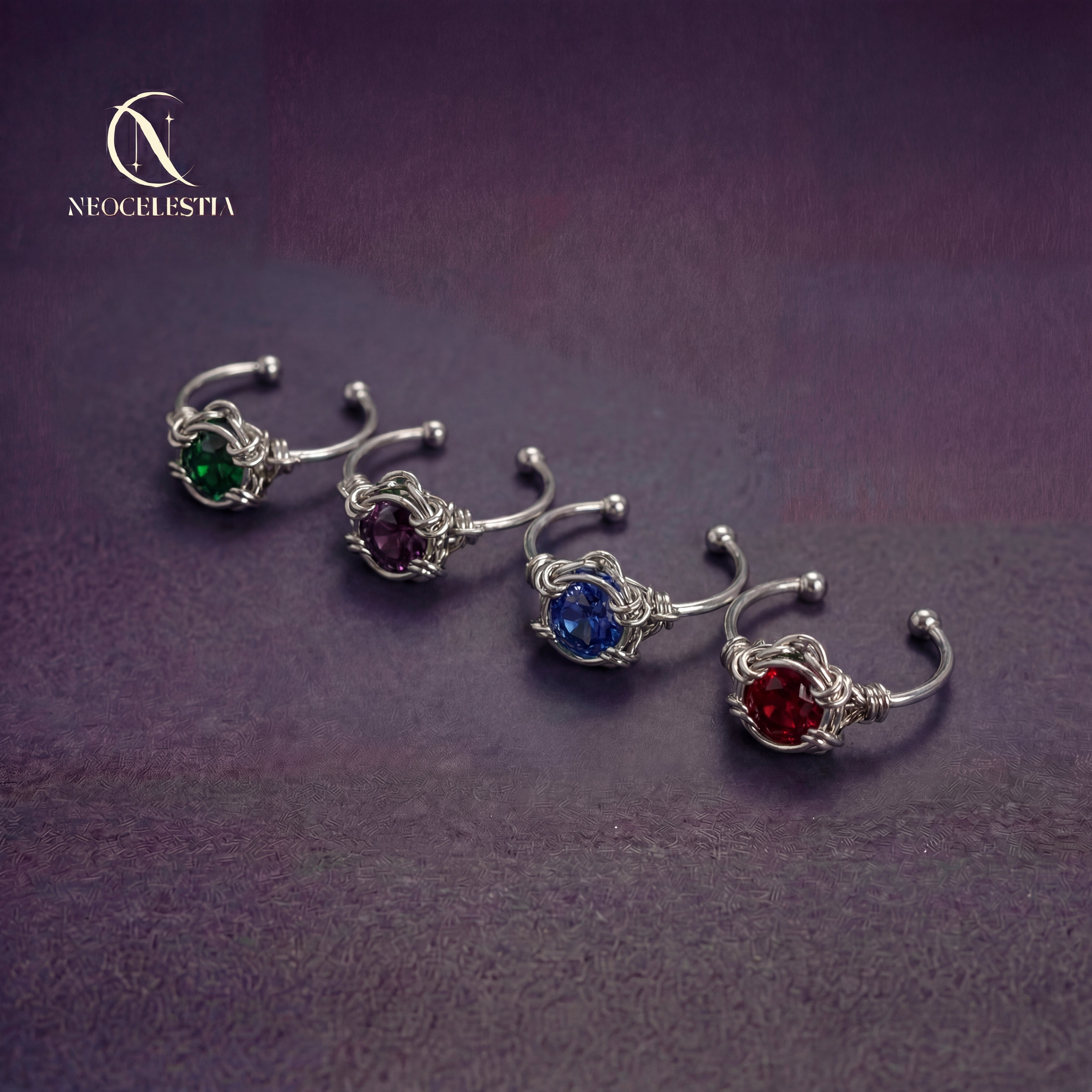 Chainmail Crystal Rings