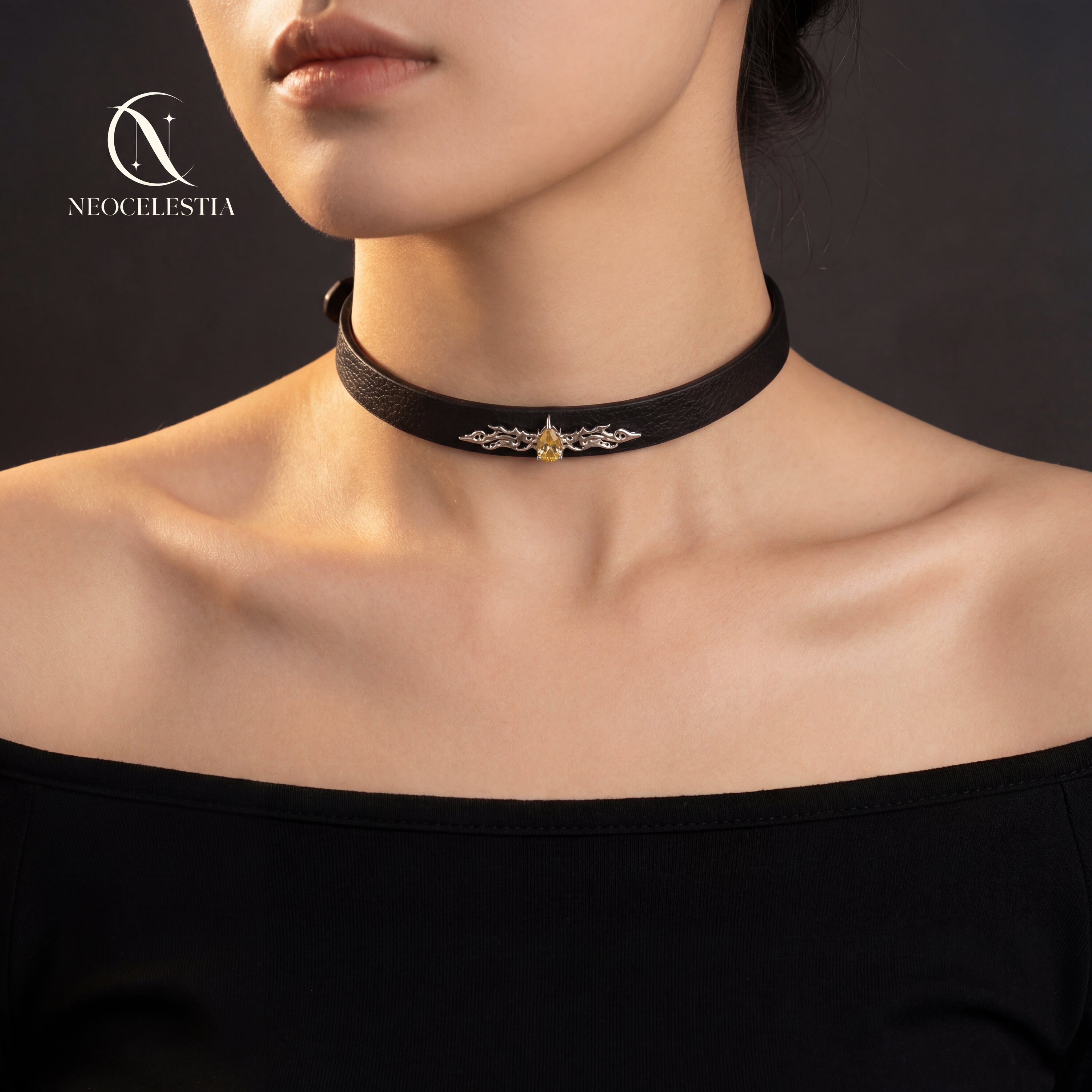 The "Fire Element" Leather Choker