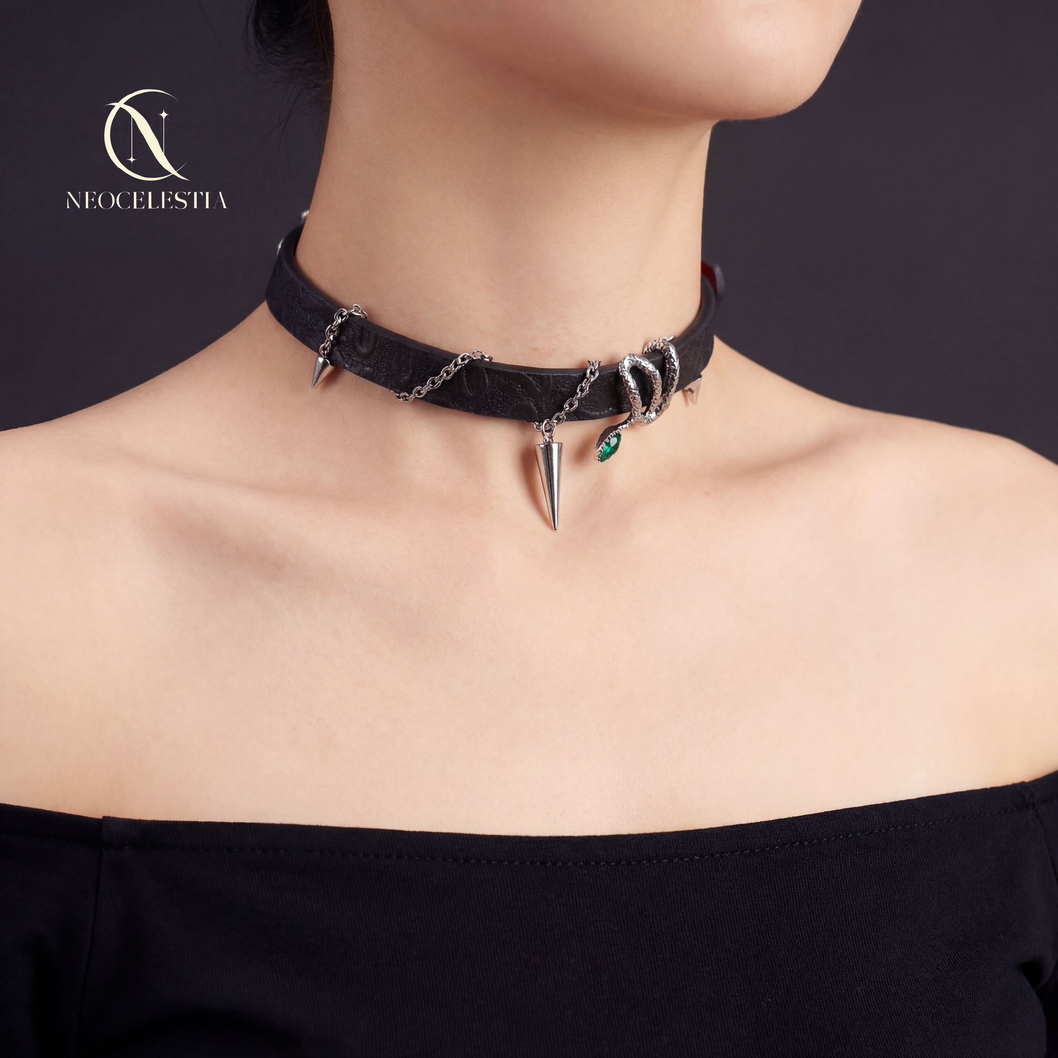 The "Empress Viper's Fang" Leather Choker