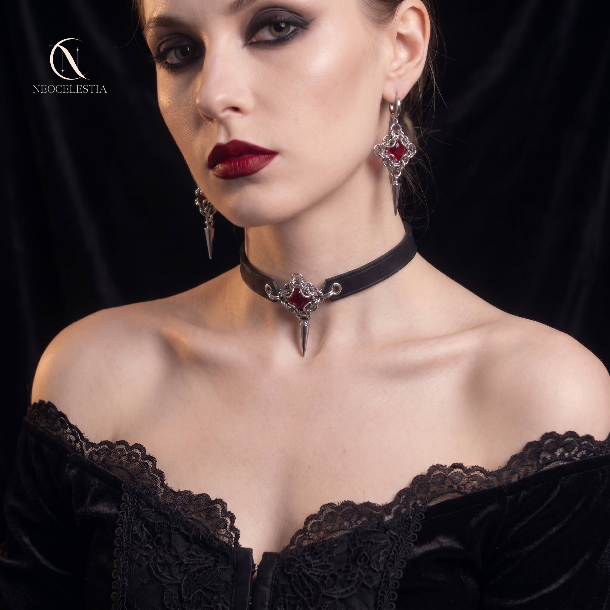 The "Alice's Whisper" Set(Choker and Earrings)